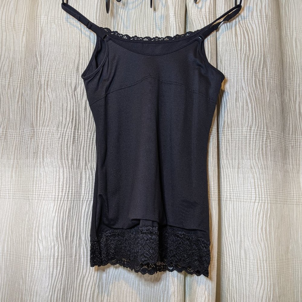 Self Expressions Lace-Trim Black Camisole